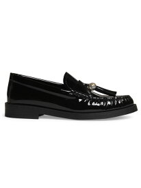 【送料無料】 ジミーチュー レディース オックスフォード シューズ Addie Faux Pearl-Embellished Patent Leather Loafers black