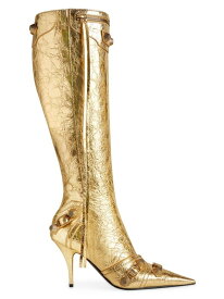 【送料無料】 バレンシアガ レディース ブーツ・レインブーツ シューズ Cagole 90MM Metallized Boots gold