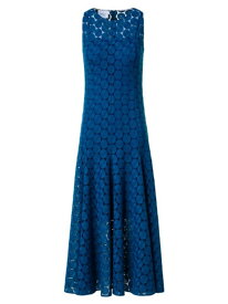 【送料無料】 アクリス プント レディース ワンピース トップス Dot Guipure Lace Midi-Dress medium blue denim