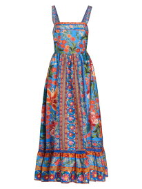 【送料無料】 ファーム レディース ワンピース トップス Stitched Garden Tiered Maxi Dress stiched garden blue