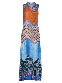 【送料無料】 ウラ・ジョンソン レディース ワンピース トップス Orla Chevron Striped Maxi Dress neptune