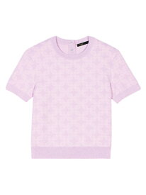 【送料無料】 マージュ レディース Tシャツ トップス Cropped Jacquard Knit Jumper pale pink