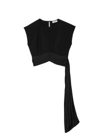 【送料無料】 サンドロ レディース タンクトップ トップス Crop Top with Asymmetric Panels black