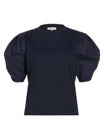 【送料無料】 フレーム レディース Tシャツ トップス Cotton Puff-Sleeve T-Shirt navy