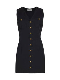 【送料無料】 フレーム レディース ワンピース トップス Button-Front Stretch-Wool Minidress navy