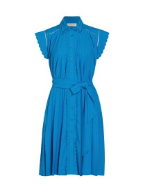 【送料無料】 エリータハリ レディース ワンピース トップス The Marlowe Embroidered Midi-Shirtdress blue ivy