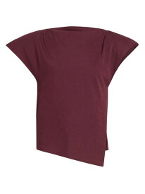 【送料無料】 イザベル マラン レディース Tシャツ トップス Sebani Asymmetric Boatneck T-Shirt plum