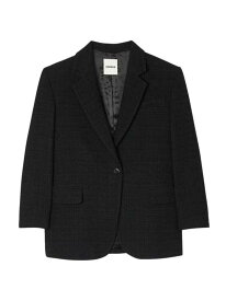 【送料無料】 サンドロ レディース ジャケット・ブルゾン アウター Tweed Suit Jacket black