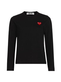 【送料無料】 コム・デ・ギャルソン レディース Tシャツ トップス Heart Cotton Logo Long-Sleeve T-Shirt black