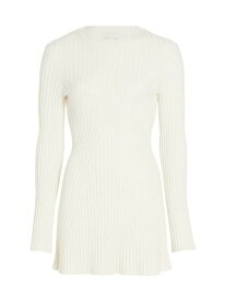 【送料無料】 ルルスタジオ レディース ワンピース トップス Cotton-Blend Rib-Knit Minidress rice ivory