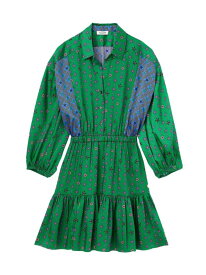 【送料無料】 サンドロ レディース ワンピース トップス Printed Shirt Dress green pink