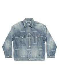 【送料無料】 バレンシアガ レディース デニムパンツ ボトムス Girly Allover Large Fit Jacket light blue