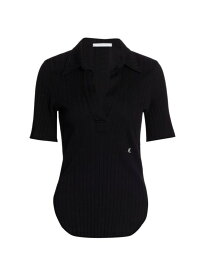 【送料無料】 ヘルムート ラング レディース Tシャツ トップス Cotton Polo Shirt basalt black