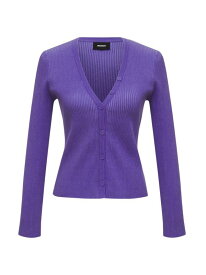【送料無料】 モンロー レディース ニット・セーター カーディガン アウター Rib-Knit Fitted Cardigan aster purple