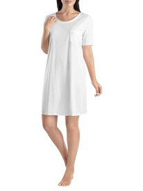【送料無料】 ハンロ レディース ワンピース トップス Cotton Deluxe Short-Sleeve Gown white