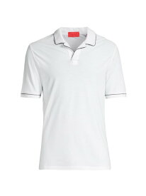 【送料無料】 イザイア メンズ ポロシャツ トップス Open Collar Cotton Polo Shirt white