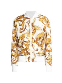 【送料無料】 ヴェルサーチ メンズ ジャケット・ブルゾン アウター Baroque Bomber Jacket white gold