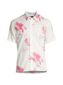 【送料無料】 ヴィンス メンズ シャツ トップス Faded Floral Buton-Front Shirt dark pink blaze