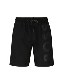 【送料無料】 ボス メンズ ハーフパンツ・ショーツ 水着 Logo-Embossed Swim Shorts black