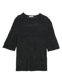 【送料無料】 ヘルムート ラング メンズ Tシャツ トップス Crushed Wool-Blend T-Shirt black