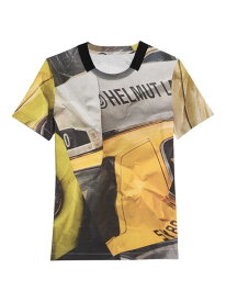 【送料無料】 ヘルムート ラング メンズ Tシャツ トップス Crinkled Photo Print T-Shirt yellow car print