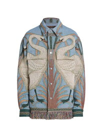 【送料無料】 アミリ メンズ ジャケット・ブルゾン アウター Swan Tapestry Cotton Overshirt ashley blue