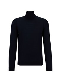 【送料無料】 ボス メンズ ニット・セーター アウター Slim-Fit Roll Neck Sweater In Virgin Wool T-Shirt dark blue