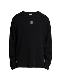 【送料無料】 ロエベ メンズ Tシャツ トップス Logo Long-Sleeved T-Shirt black