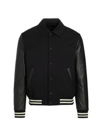 【送料無料】 セオリー メンズ ジャケット・ブルゾン アウター Varsity Textured Jacket black