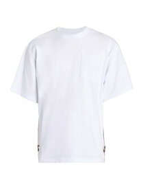 【送料無料】 サカイ メンズ Tシャツ トップス Cotton Jersey Side-Zip T-Shirt white