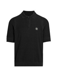 【送料無料】 ストーンアイランド メンズ ポロシャツ トップス Maglia Quarter-Zip Polo black