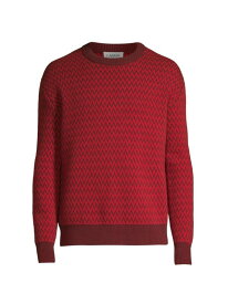 【送料無料】 ランバン メンズ ニット・セーター アウター Curb Chevron Knit Crewneck Sweater red