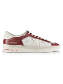【送料無料】 ゴールデングース メンズ スニーカー シューズ Stardan Vintage Leather Low-Top Sneakers white ecru red white
