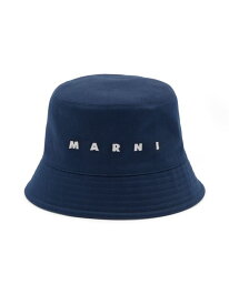 【送料無料】 マルニ メンズ 帽子 アクセサリー Logo-Embroidered Bucket Hat ink