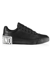 【送料無料】 モスキーノ メンズ スニーカー シューズ Logo Leather Sneakers black