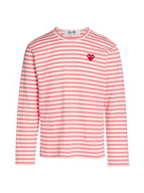 【送料無料】 コム・デ・ギャルソン メンズ Tシャツ トップス Striped Long-Sleeve Top pink