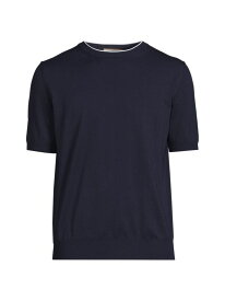 【送料無料】 カナーリ メンズ Tシャツ トップス Cotton Contrast Knit T-Shirt dark blue