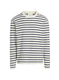 【送料無料】 フレーム メンズ Tシャツ トップス Relaxed Striped Long-Sleeve T-Shirt dark navy stripe