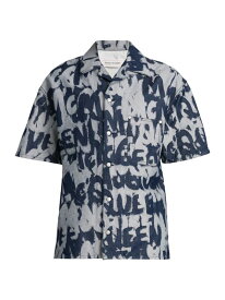 【送料無料】 アレキサンダー・マックイーン メンズ シャツ トップス Hawaiian Short-Sleeve Denim Shirt indigo