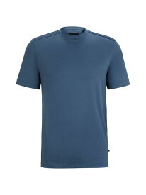 【送料無料】 ボス メンズ Tシャツ トップス Mixed-Material T-Shirt blue