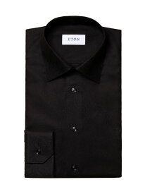 【送料無料】 エトン メンズ シャツ トップス Slim-Fit Jacquard Paisley Dress Shirt black