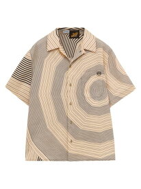 【送料無料】 ロエベ メンズ シャツ トップス LOEWE x Paula's Ibiza Spiral Linen Camp Shirt beige navy blue