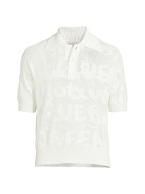【送料無料】 アレキサンダー・マックイーン メンズ ポロシャツ トップス Graffiti Logo Cotton Polo Shirt ivory