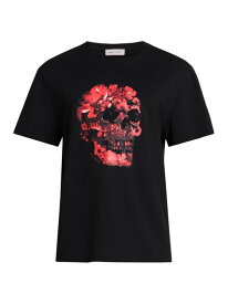【送料無料】 アレキサンダー・マックイーン メンズ Tシャツ トップス Skull Graphic Cotton T-Shirt black red