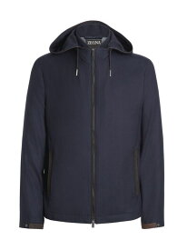 【送料無料】 ゼニア メンズ ジャケット・ブルゾン アウター 12Milmil12 Wool Padded Hooded Blouson Jacket navy blue