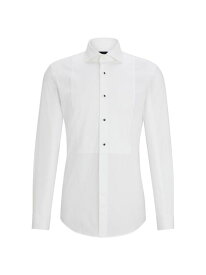 【送料無料】 ボス メンズ シャツ トップス Casual Fit Long Sleeved Shirt in Cotton Jersey white