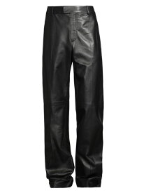 【送料無料】 アレキサンダー・マックイーン メンズ カジュアルパンツ ボトムス Leather Straight-Leg Trousers black