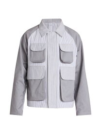 【送料無料】 トムブラウン メンズ ジャケット・ブルゾン アウター Cropped Relaxed-Fit Field Jacket silver