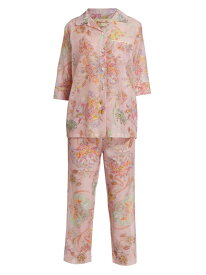 【送料無料】 パピネール レディース ナイトウェア アンダーウェア Coco Paisley Cotton-Silk Pajamas papinelle pink
