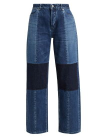 【送料無料】 ジル・サンダー レディース デニムパンツ ジーンズ ボトムス High-Rise Patchwork Wide-Leg Jeans cobalt blu